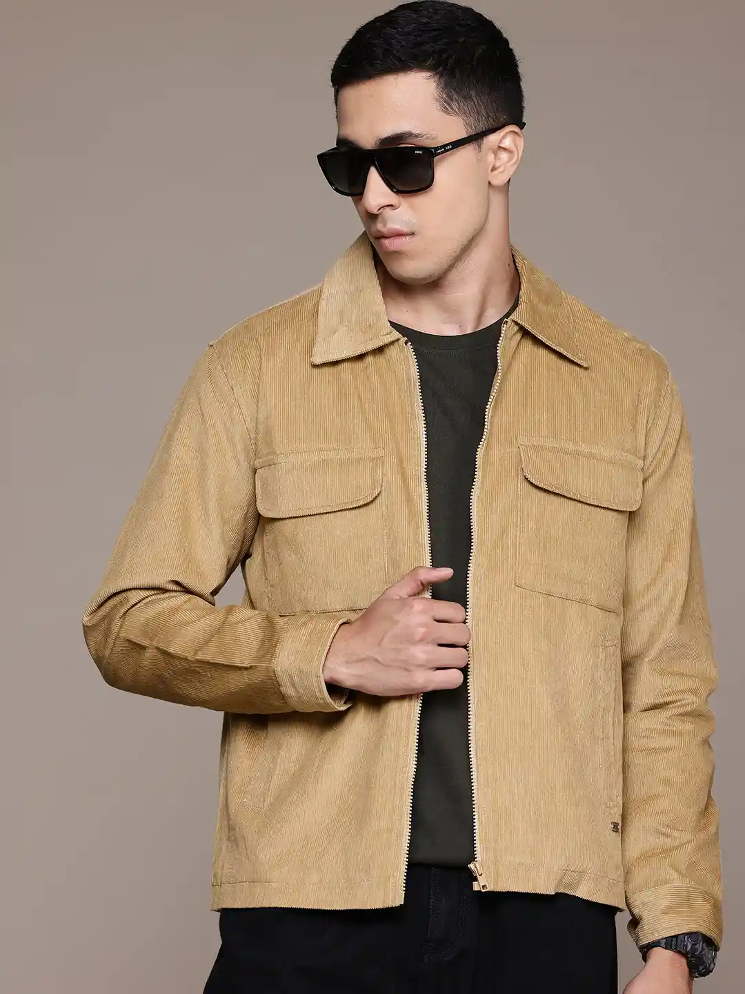 Buy The Roadster Lifestyle Striped Corduroy Jacket Jackets