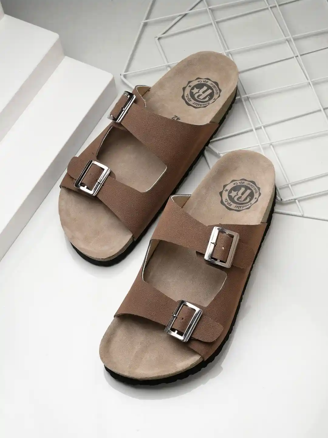Buy The Roadster Lifestyle Men Brown Slip-On Comfort Sandals