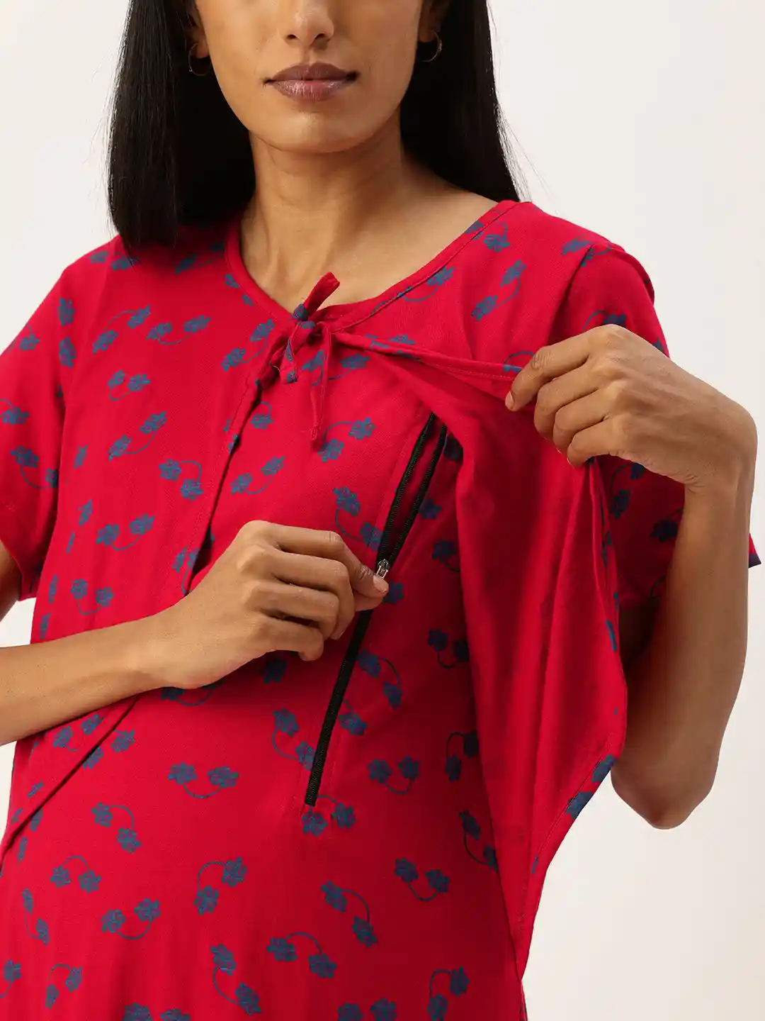 Buy Nejo Printed Maternity Pure Cotton Maxi Nightdress