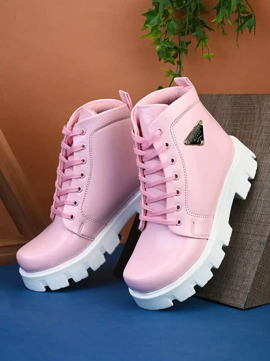 Buy IMCOLUS Women Round Toe Platform Heeled Chunky Boots Boots