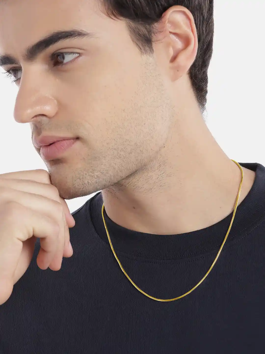 Buy Zavya Men Gold Plated 925 Sterling Silver Round Snake Chain