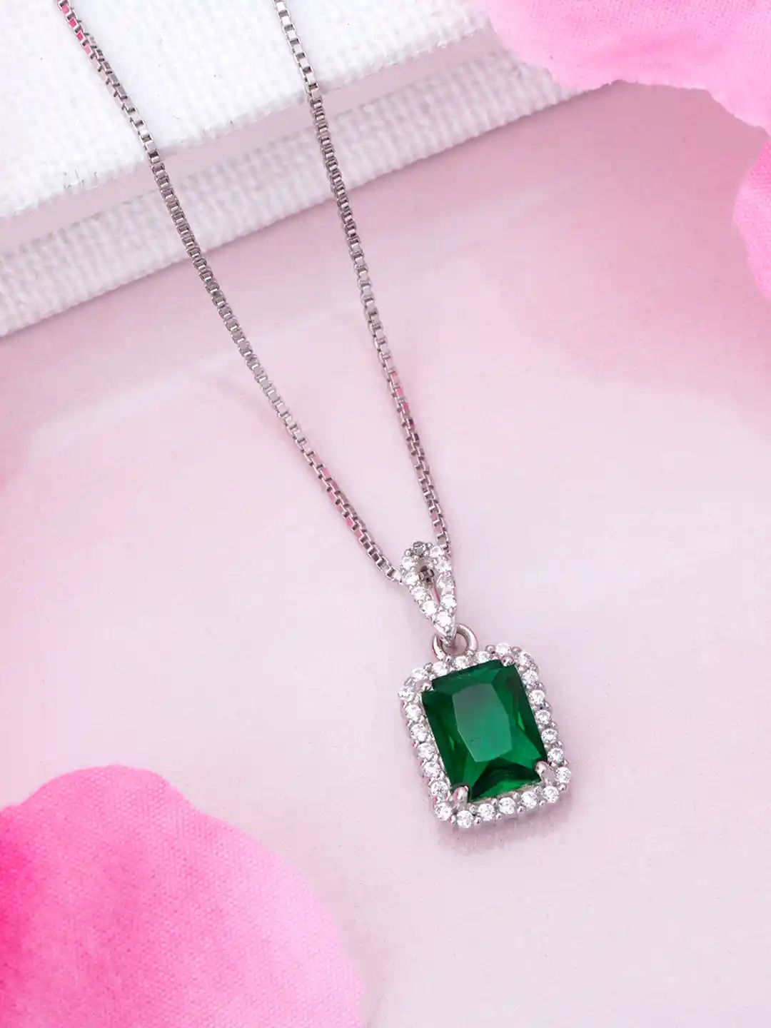 Buy Zavya Rhodium-Plated 925 Pure Sterling Silver Square Pendants