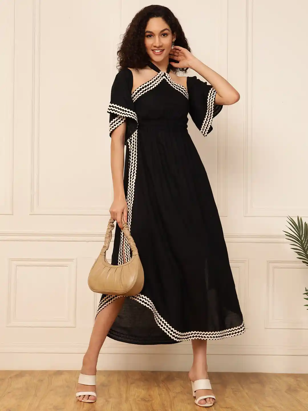 one shoulder midi satin dress Petal and Pup Women's Pontee One Shoulder Pleated Midi Dress