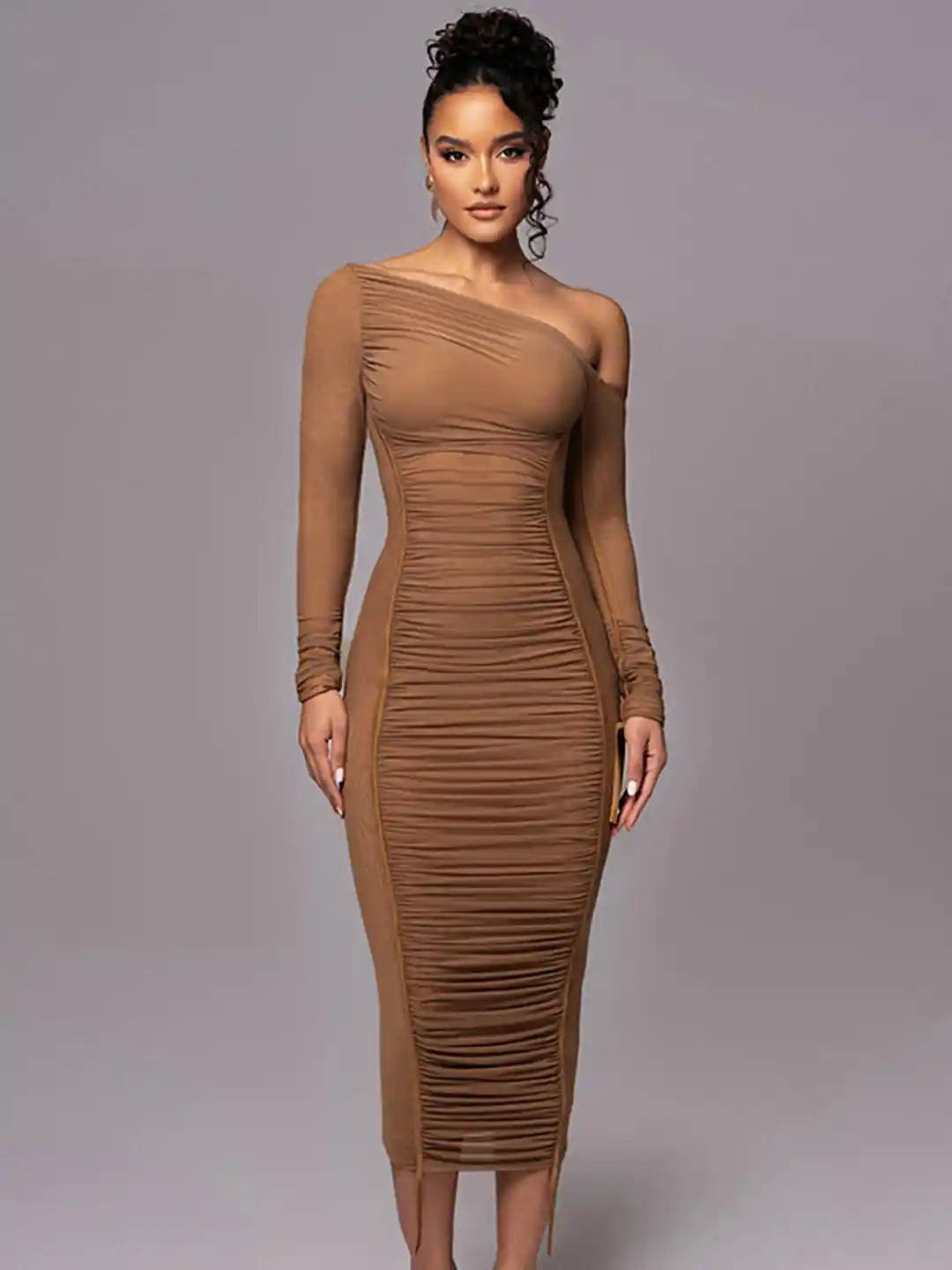 Buy LULU SKY One Shoulder Long Sleeves Bodycon Dress Dresses