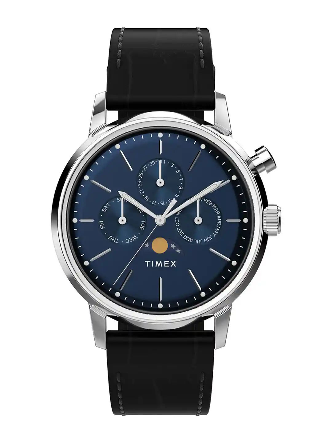 Timex Men Marlin Textured Dial Leather Straps Analogue Watch TW2W51200UJ