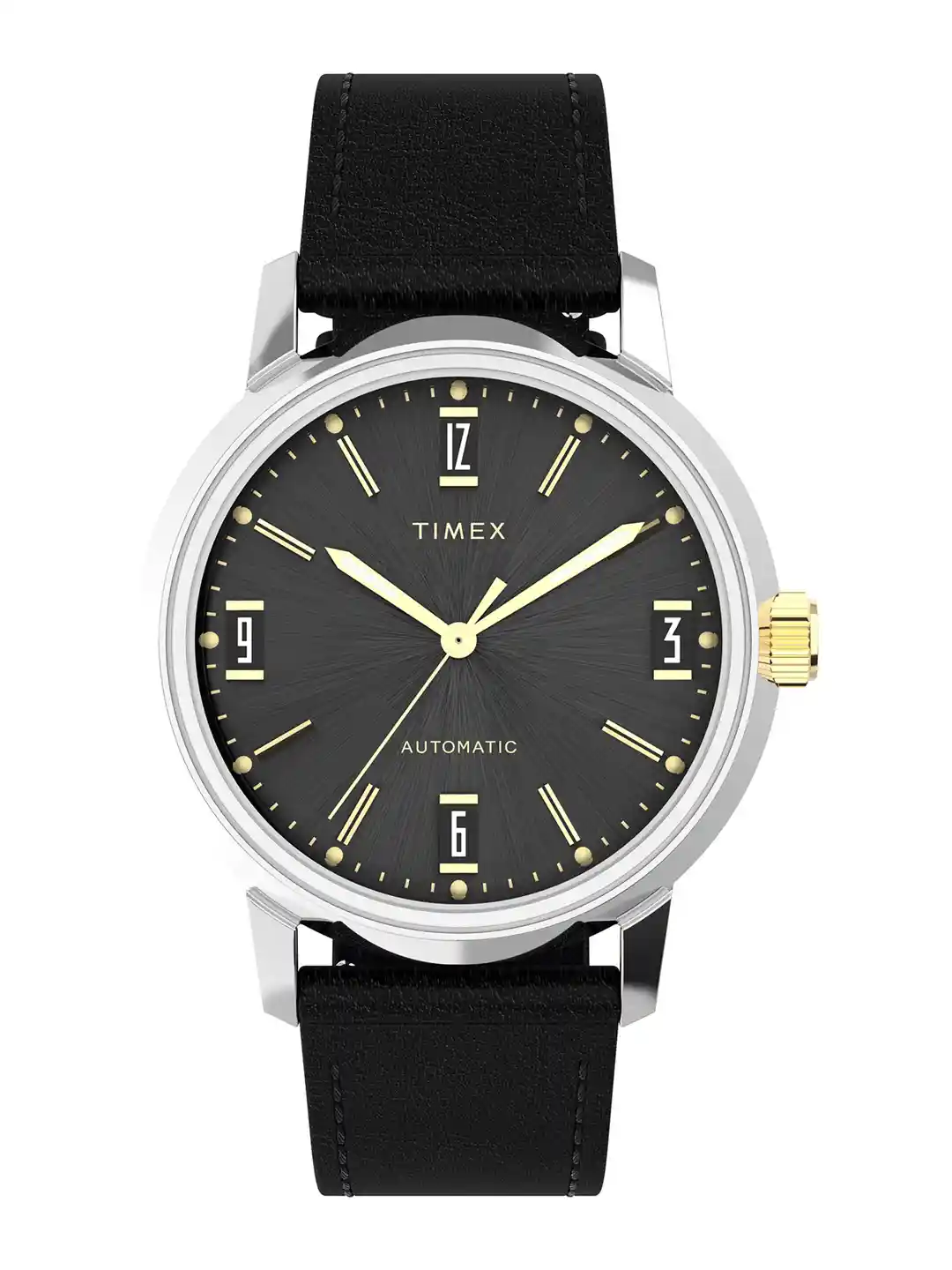 Buy Timex Men Dial Leather Straps Round Analogue Watch