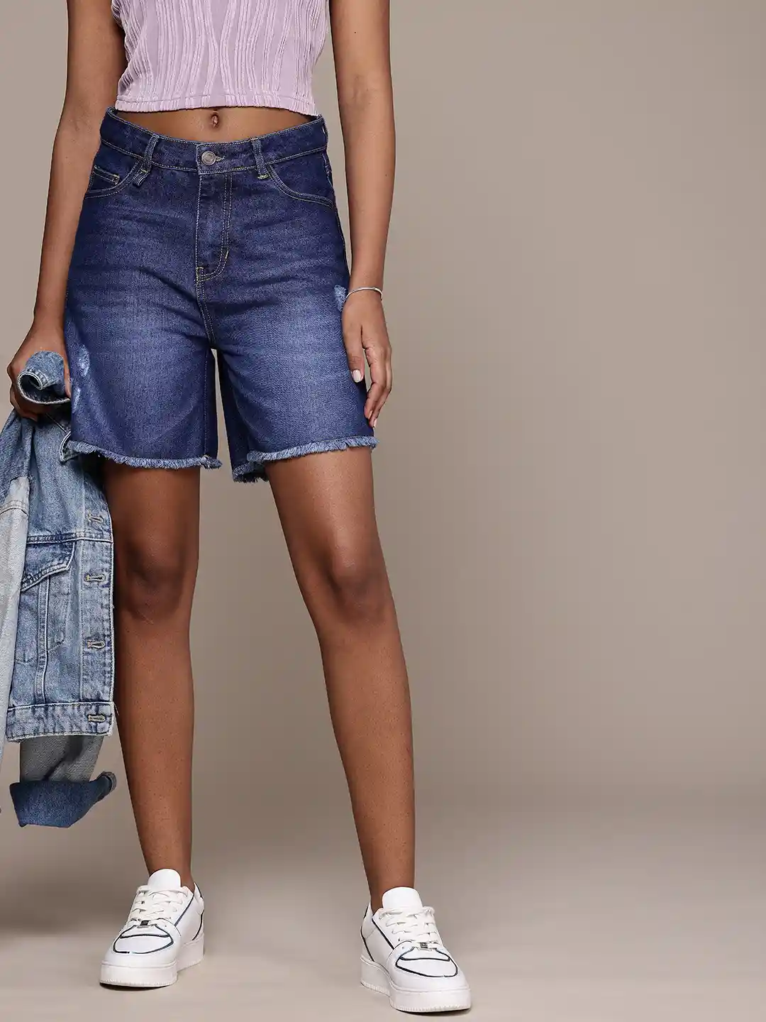 Buy The Roadster Life Women Wide Leg Denim Shorts Shorts for