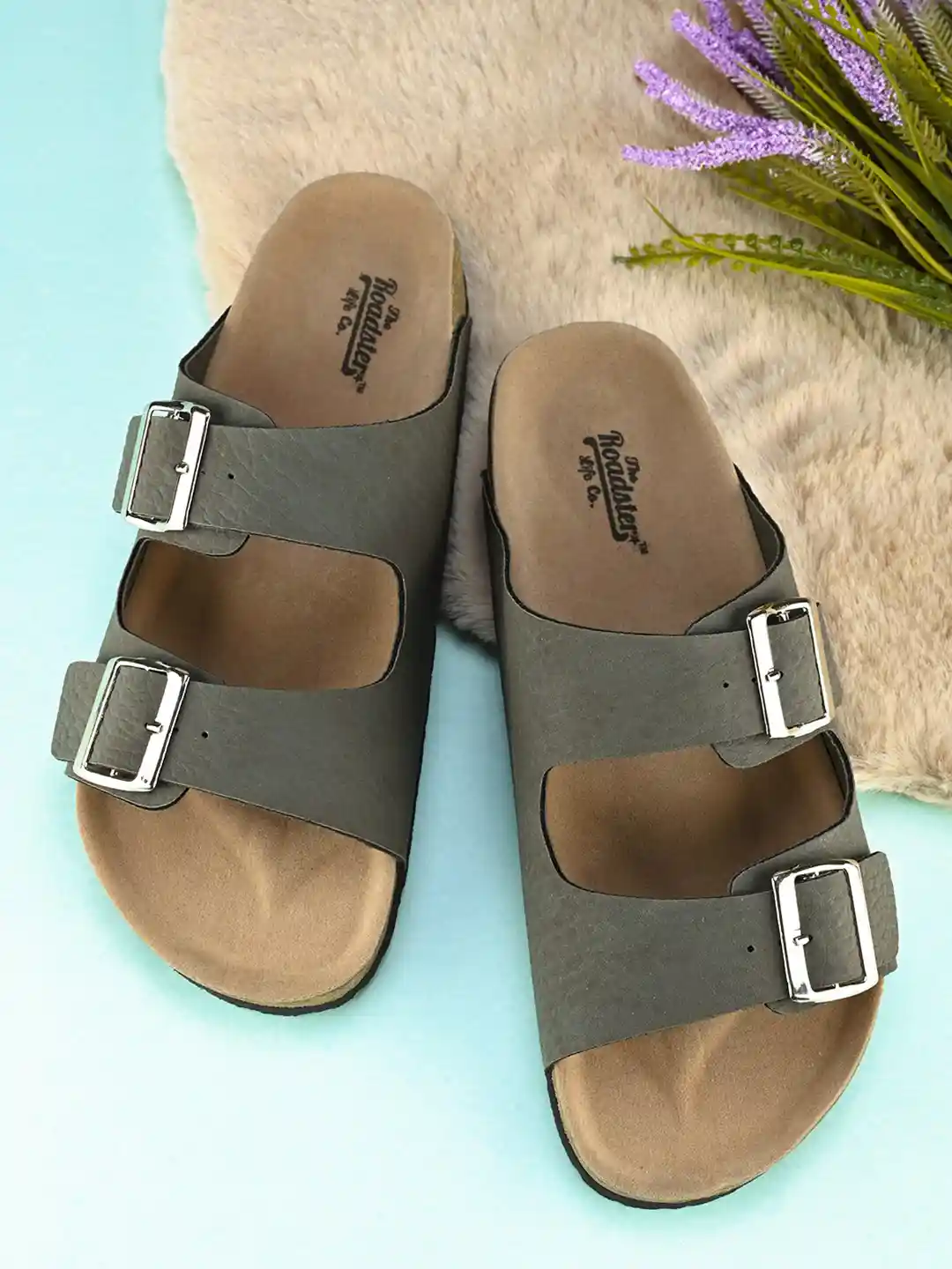 The Roadster Lifestyle Men Olive Slip-On Casual Sandals