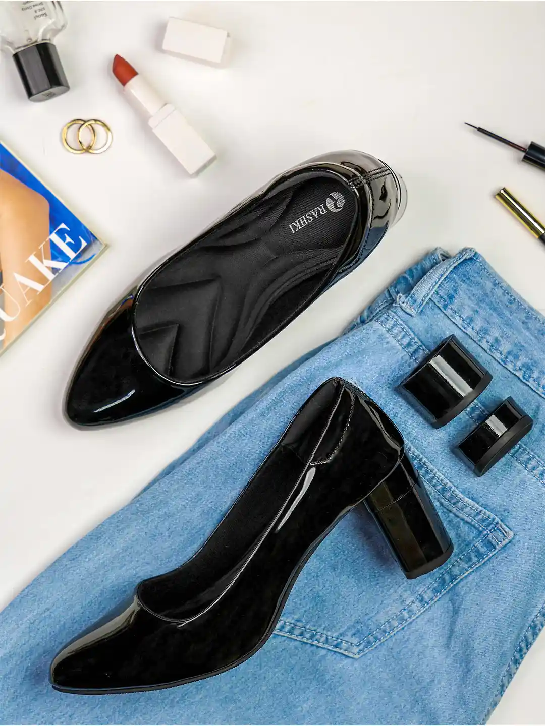 Heel Good Shoes Online Shopping DressBerry Black Silver-Toned