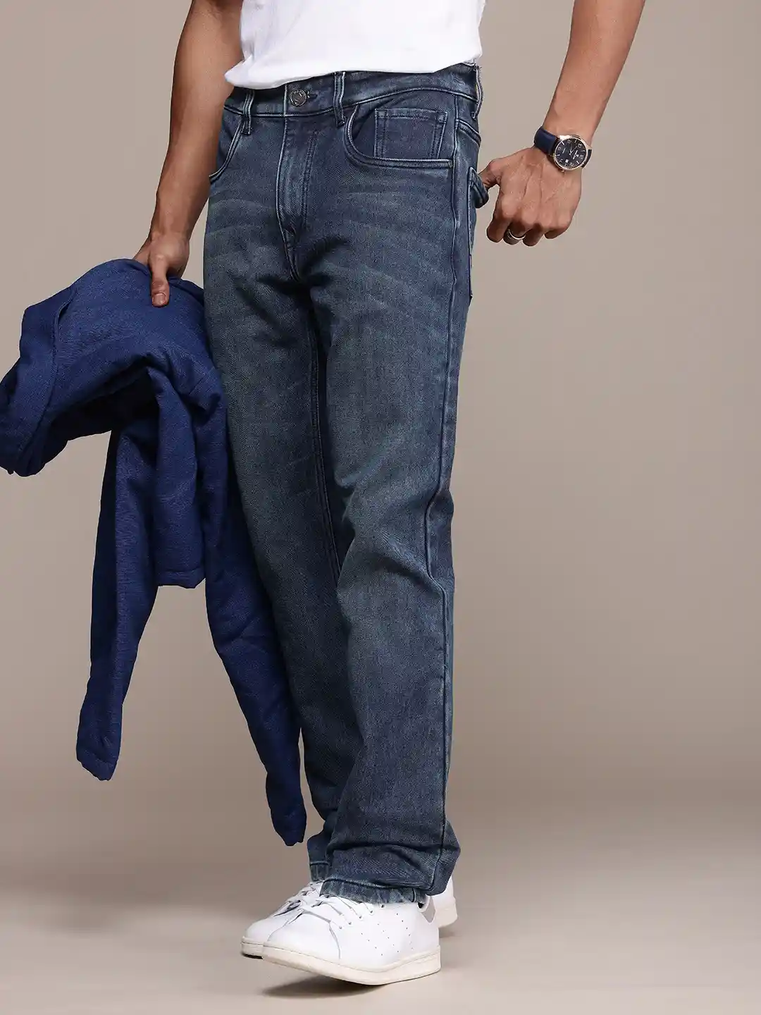 Buy WROGN Men Straight Fit Light Fade Stretchable Jeans Jeans