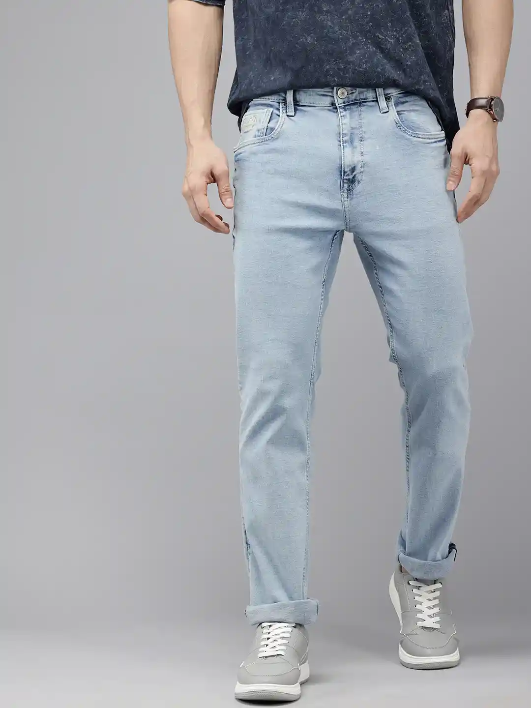 Polo Denim Men Harold Slim Straight Fit Heavy Fade  Stretchable Jeans