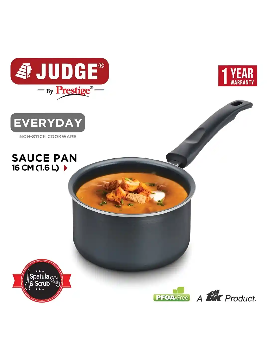 Buy JUDGE By Prestige Black Non-stick Sauce Pan L Pan for