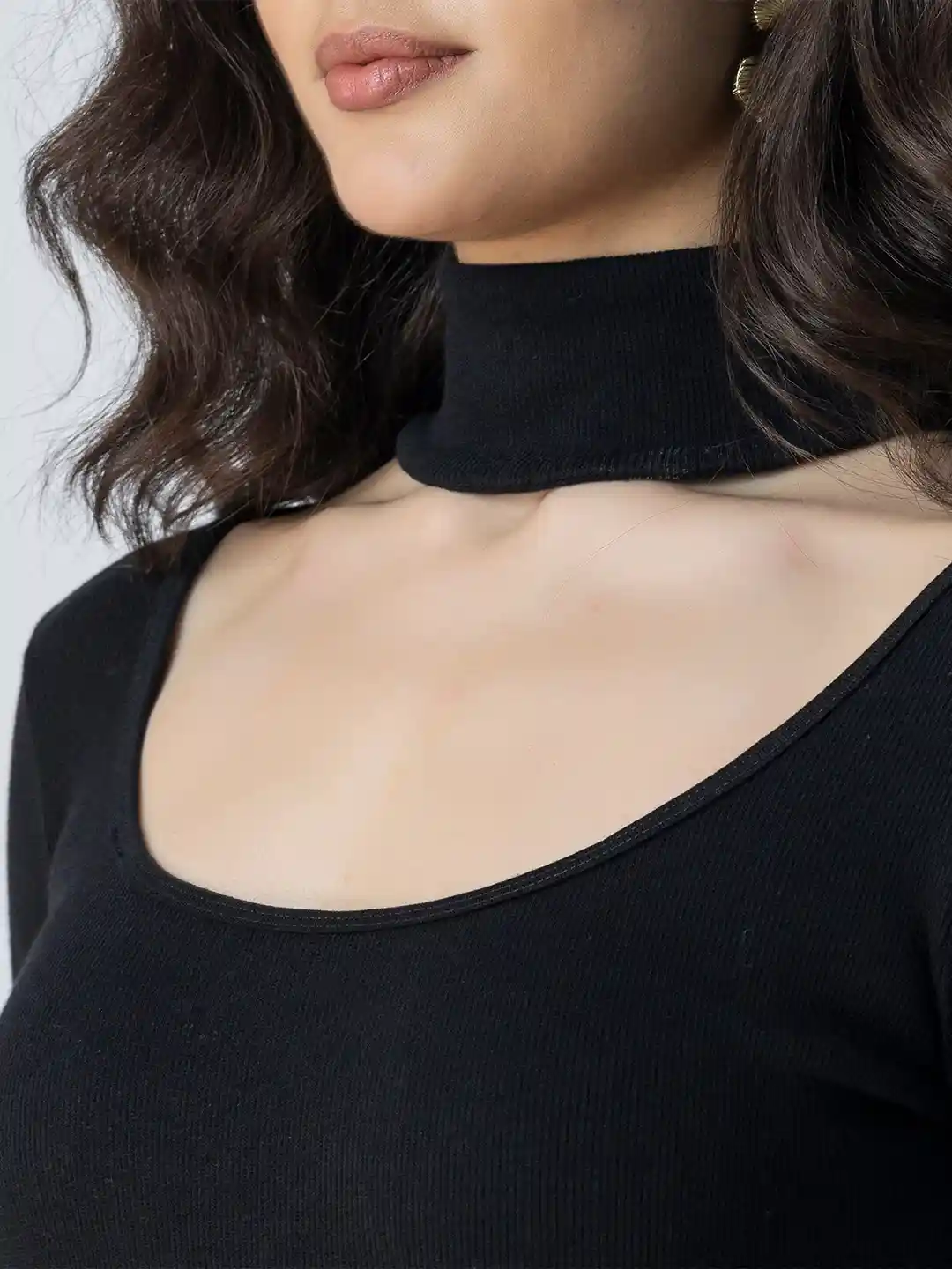 Buy Moomaya Choker Neck Fitted Top - Tops for Women 29360578 | Myntra