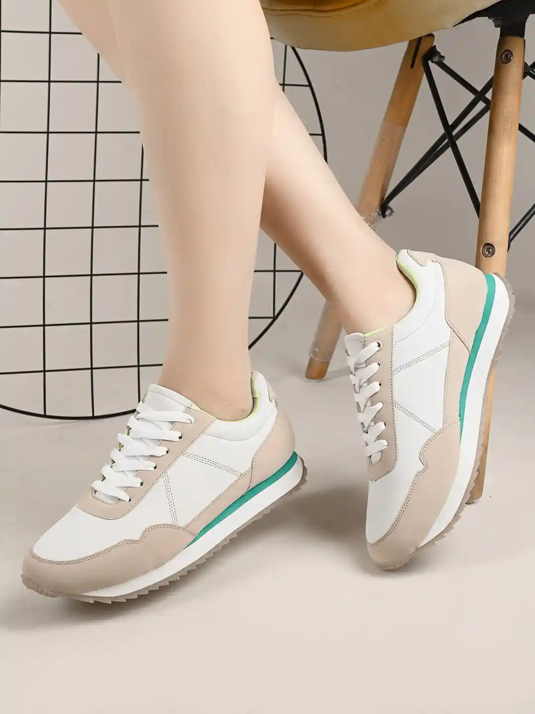 Lavie Women Colourblocked Lace Up Lightweight Sneakers