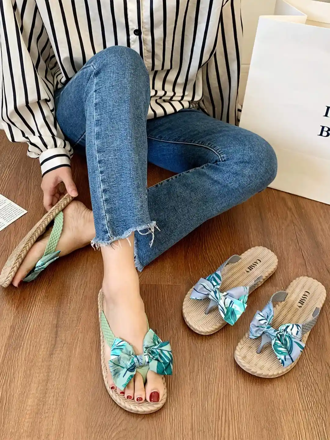 Buy CASSIEY Women Bow Detailed Thong Flip-Flops Flip Flops for