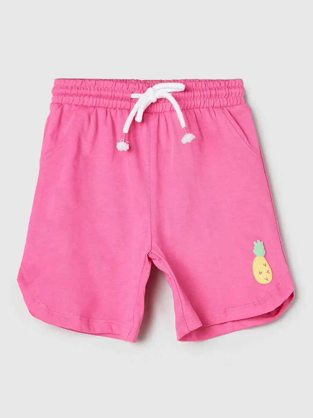 Buy max Girls Solid Mid-Rise Regular Fit Cotton Casual Shorts