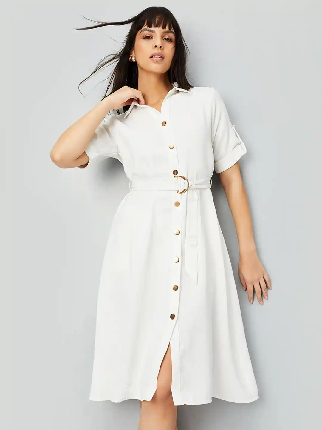 Buy max Roll-Up Sleeves Shirt Dress Dresses for Women 29397488