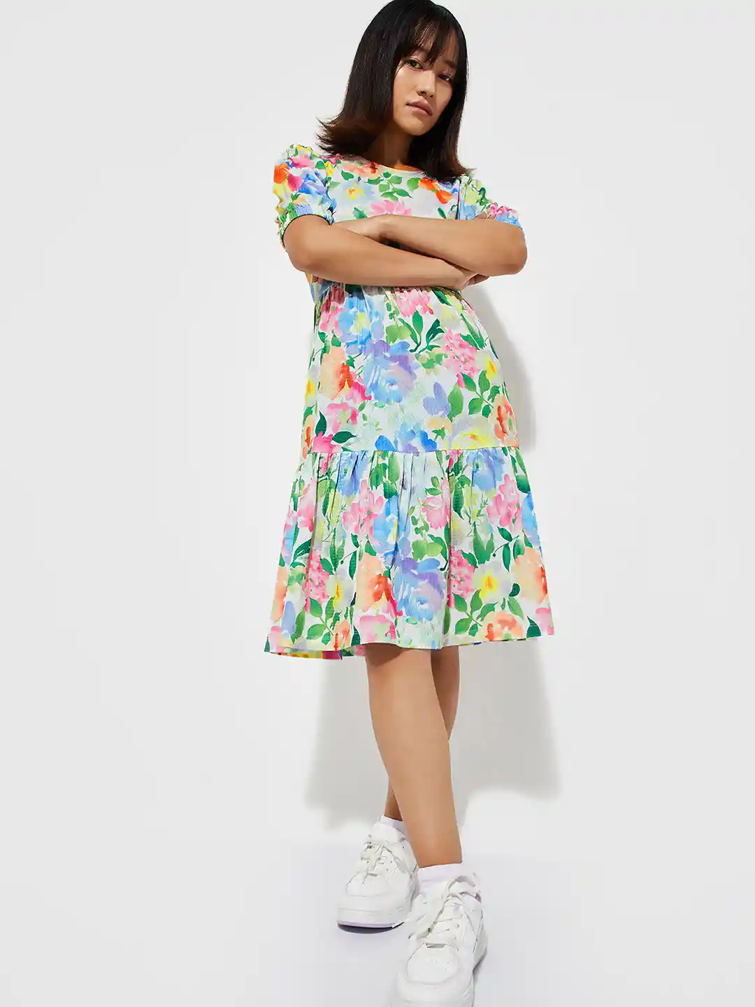 Buy max URB_N Women Printed Tiered Dress Dresses for Women