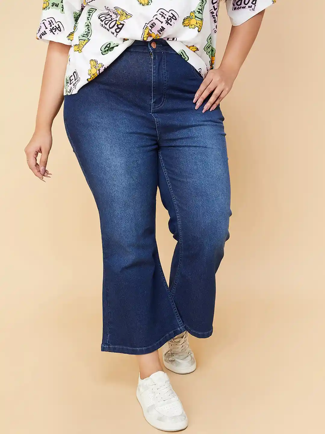 High Waisted Plus Size Women's Boot Cut Jeans Max Women Plus