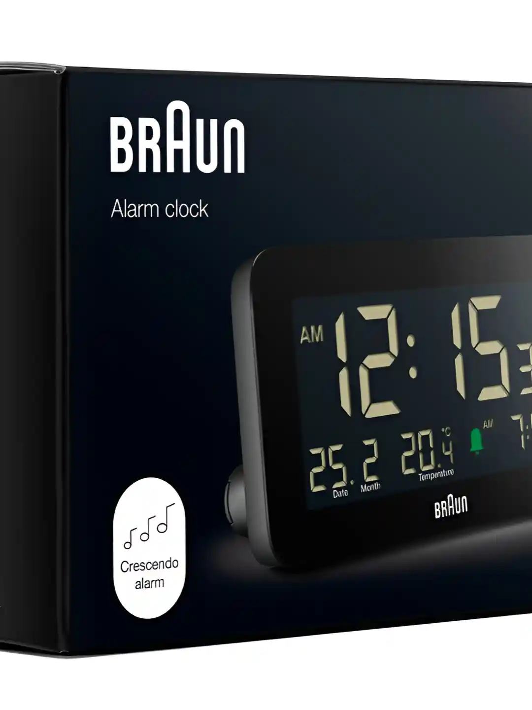 Buy Braun Black Contemporary Rectangle Shaped Digital Alarm Clock
