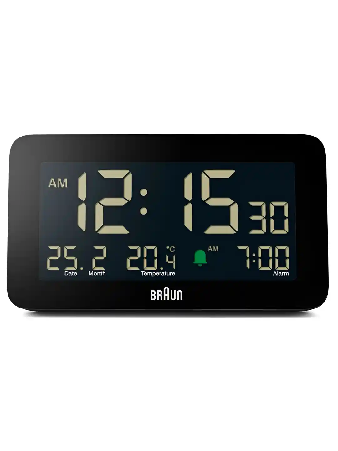 Buy Braun Black Contemporary Rectangle Shaped Digital Alarm Clock