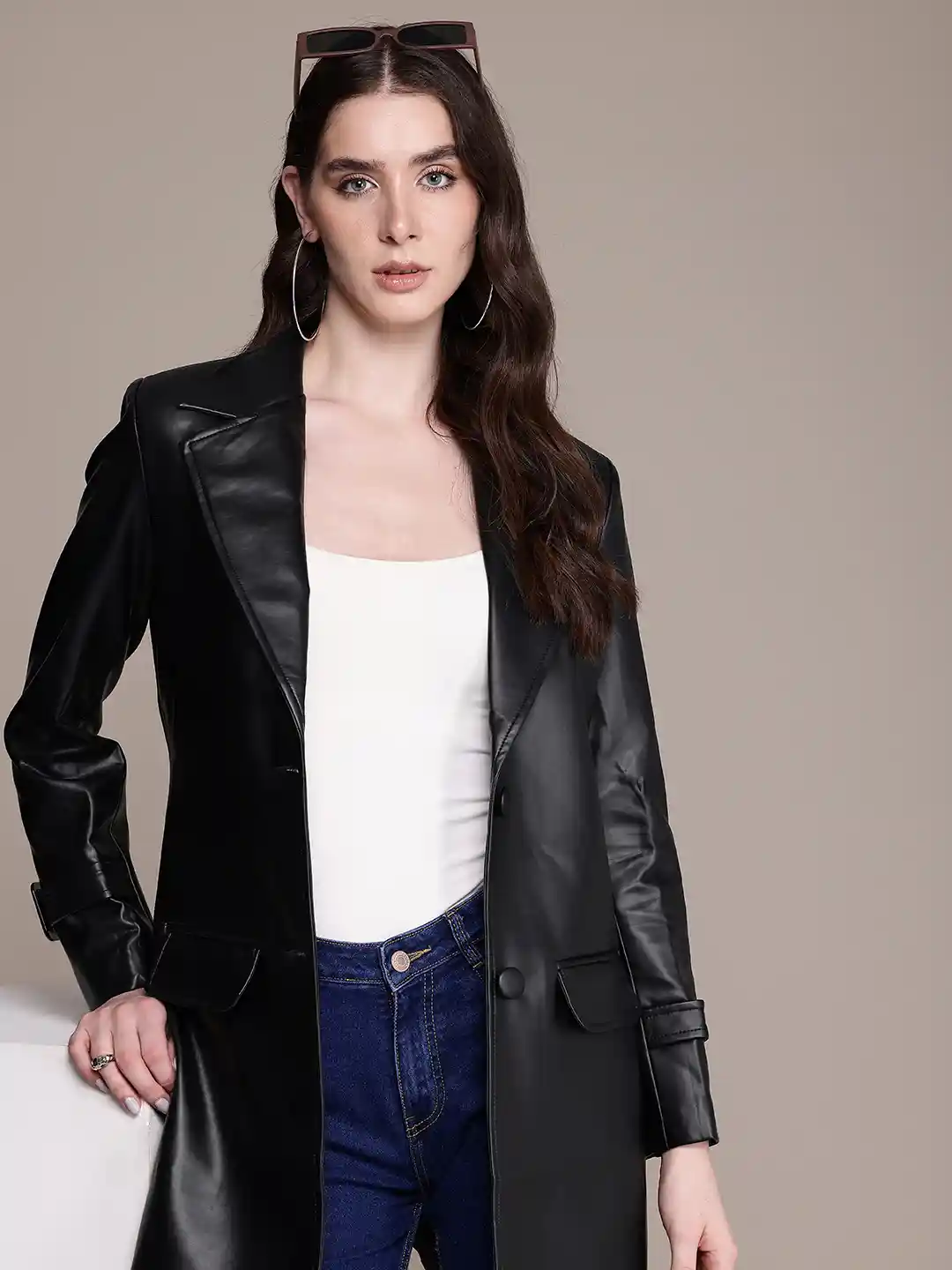 Buy The Roadster Life Notched Lapel Longline Trench Overcoat