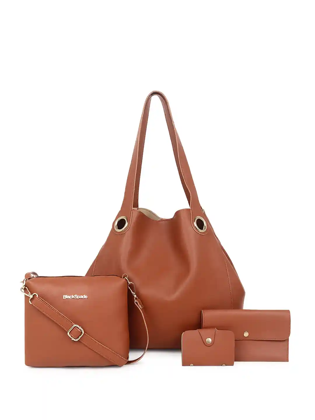 Buy Black Spade Set of Structured Tote Bag With Sling Bag And