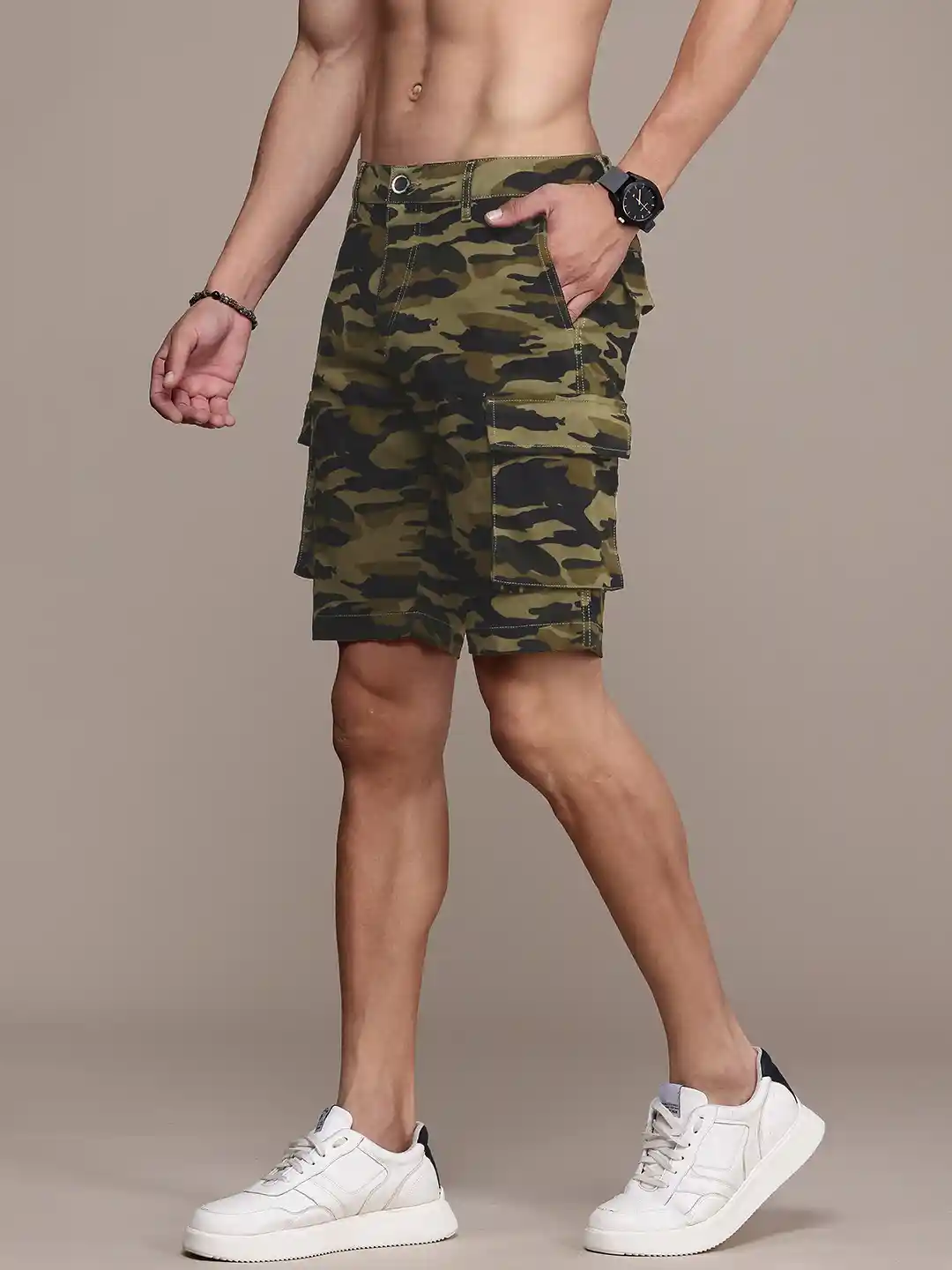 Roadster Men Camouflage Printed Cargo Shorts