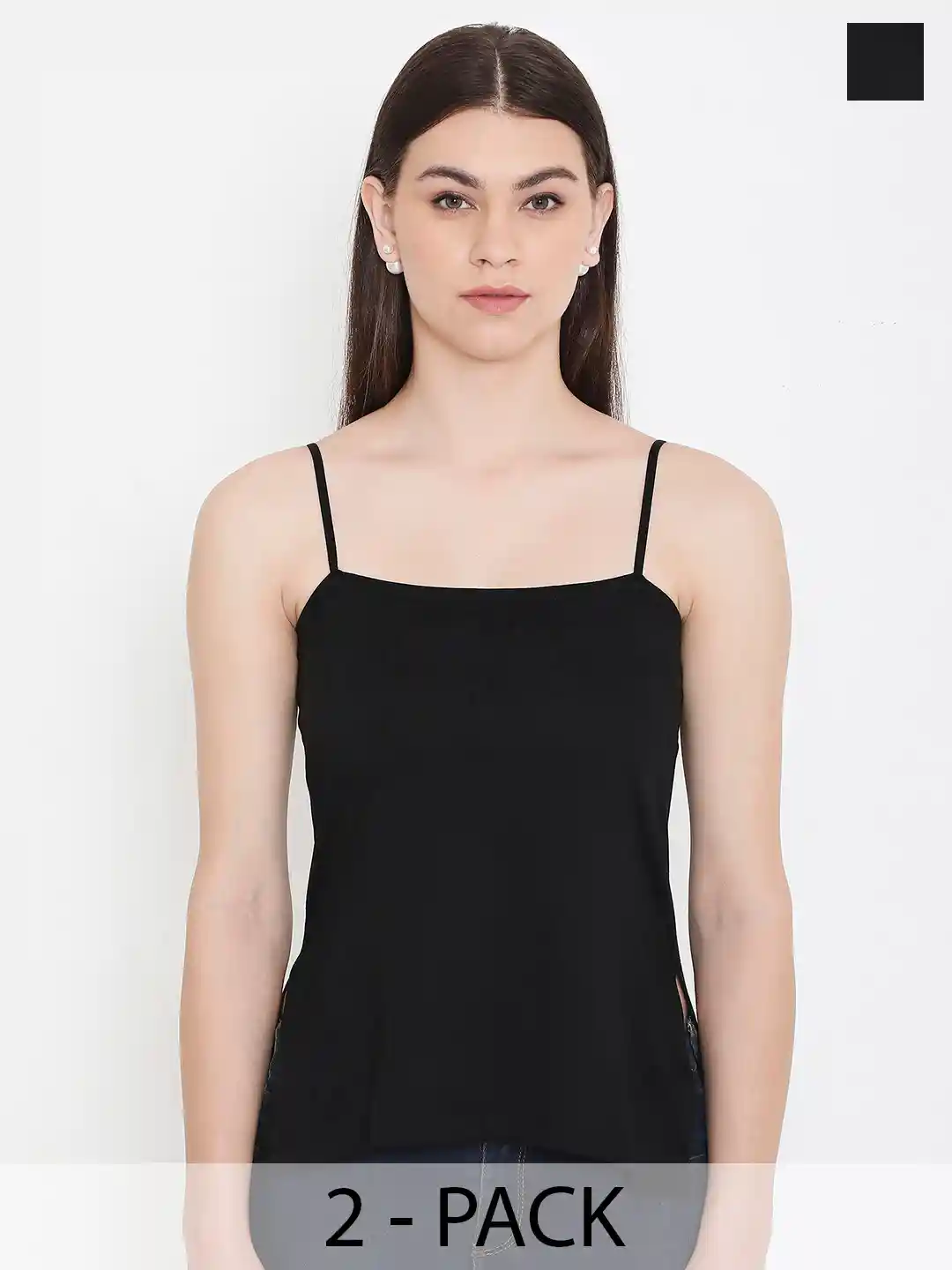 Buy Feelings Pack Of Slim-Fit Cotton Kurti Slip Camisoles with