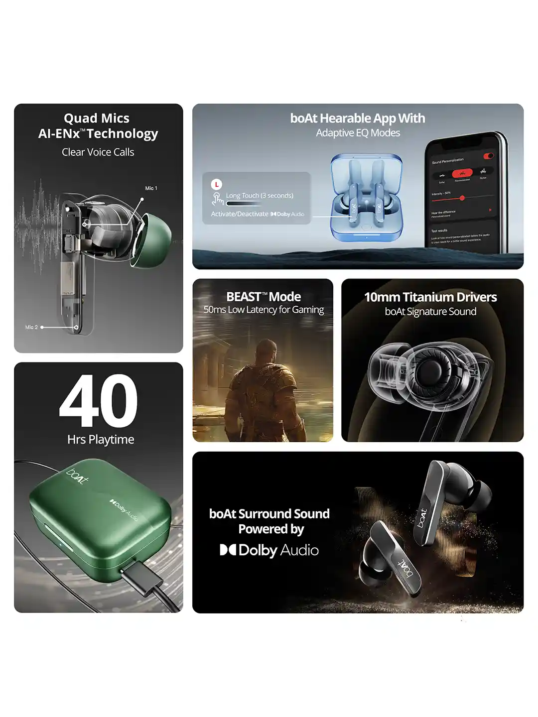 Dolby Audio Boat Airdopes New Model BoAt Airdopes 800 TWS