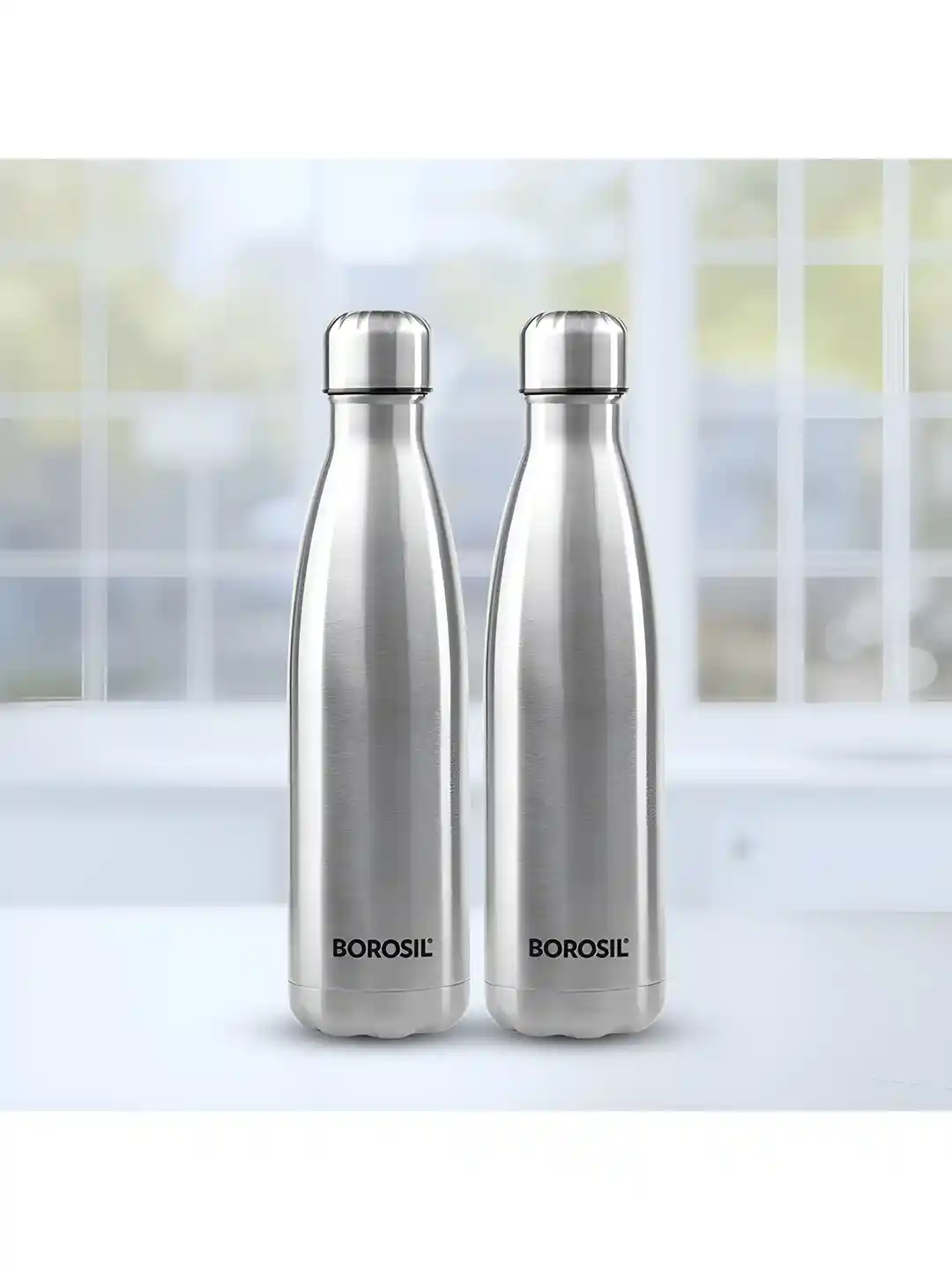 Buy BOROSIL Silver-Toned Pcs Stainless Steel Single Wall Water