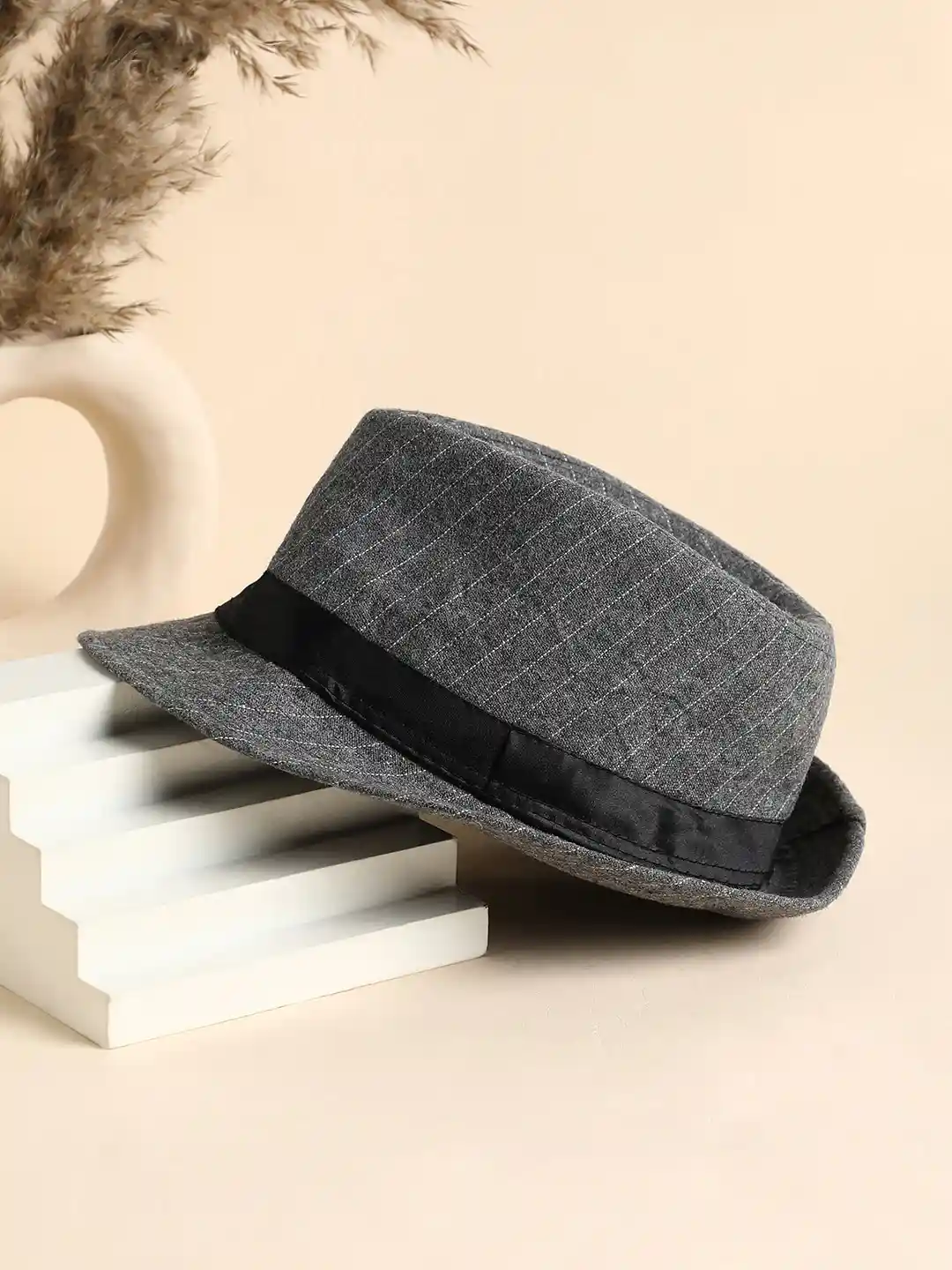 Buy HAUTE SAUCE Women Grey Self Design Fedora Hat Hat for Women