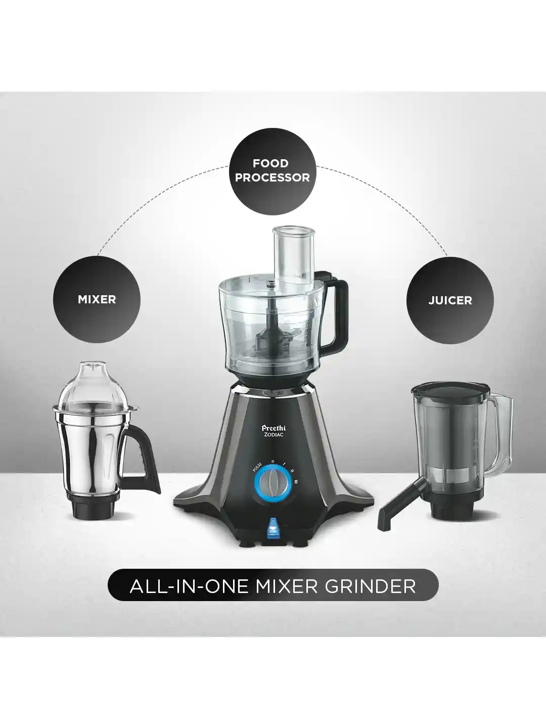 Buy Preethi Black Stainless Steel Powerful Motor Jars Wet and