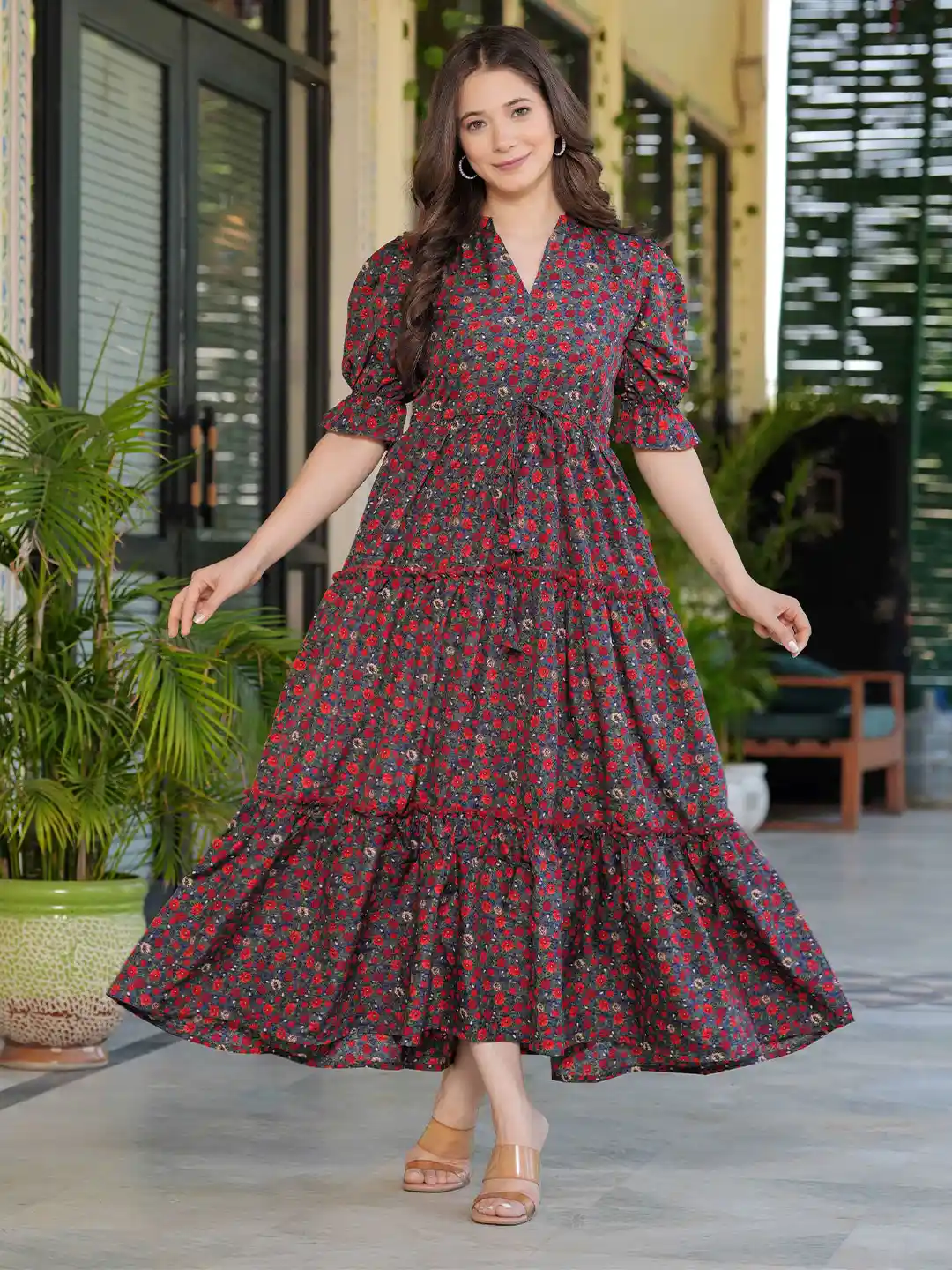designer blue dresses for wedding DreamDress By PMN Madeleine A-Line Dress Gown Illusion Neckline Floral Embellishments Chapel Long Sleeves Norma Kamali Cross Back Color:PASSION FLOR The Tulle Collection Hollow to Floor