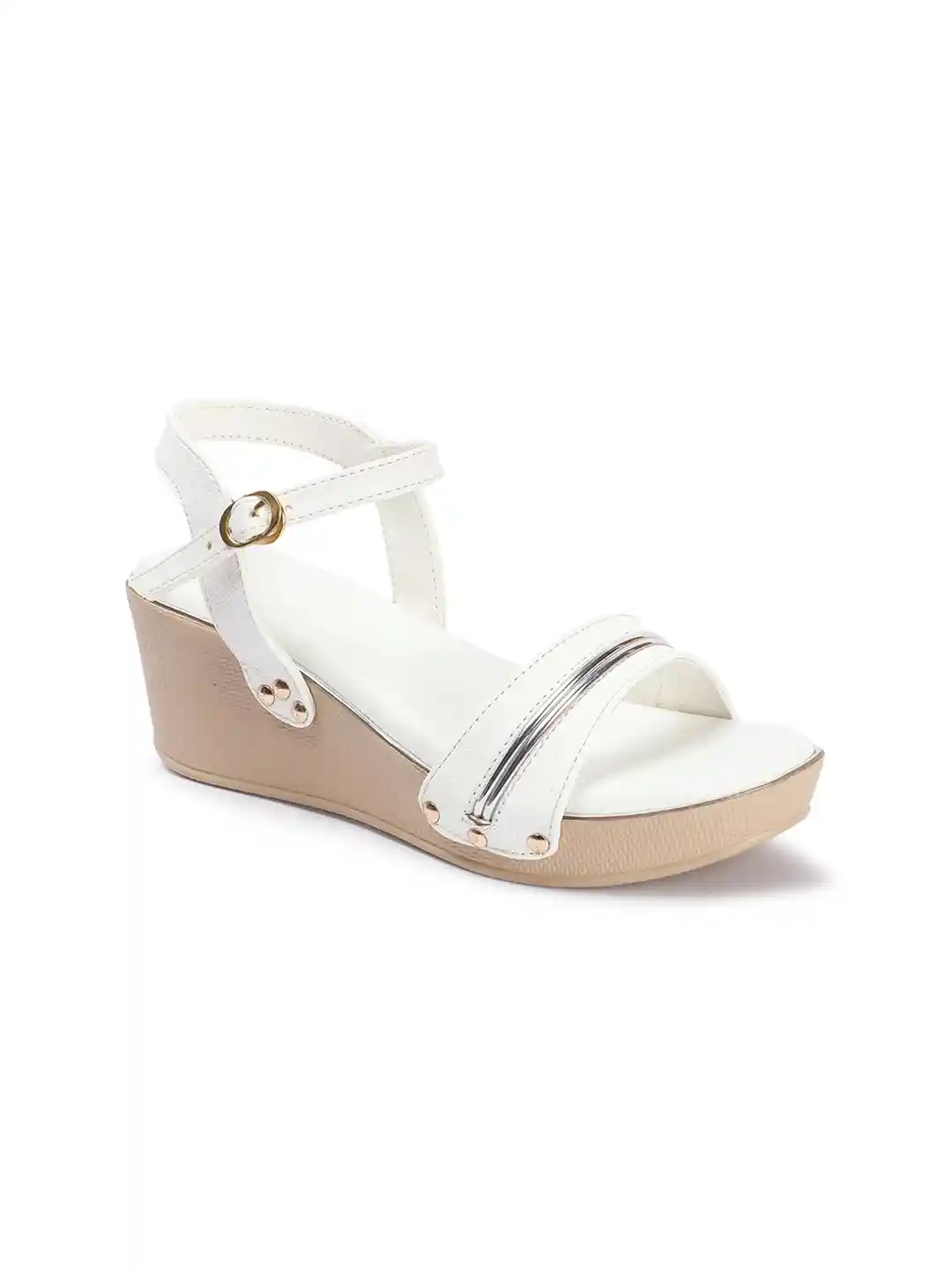 Mast Harbour White Open Toe Wedge Heels