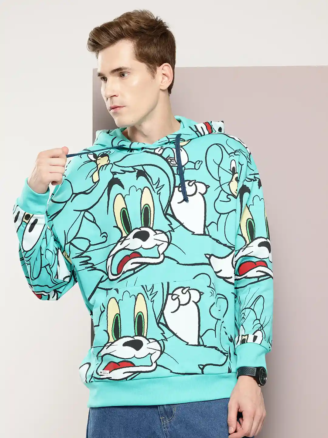 Kook N Keech Toons Tom Jerry Printed Hooded Sweatshirt