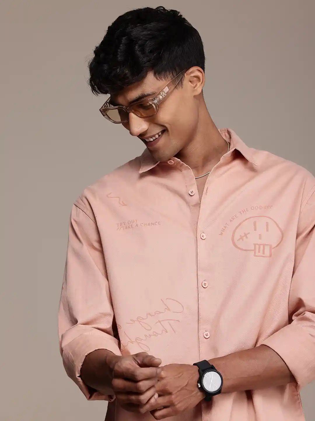 WROGN Pure Cotton Printed Casual Shirt