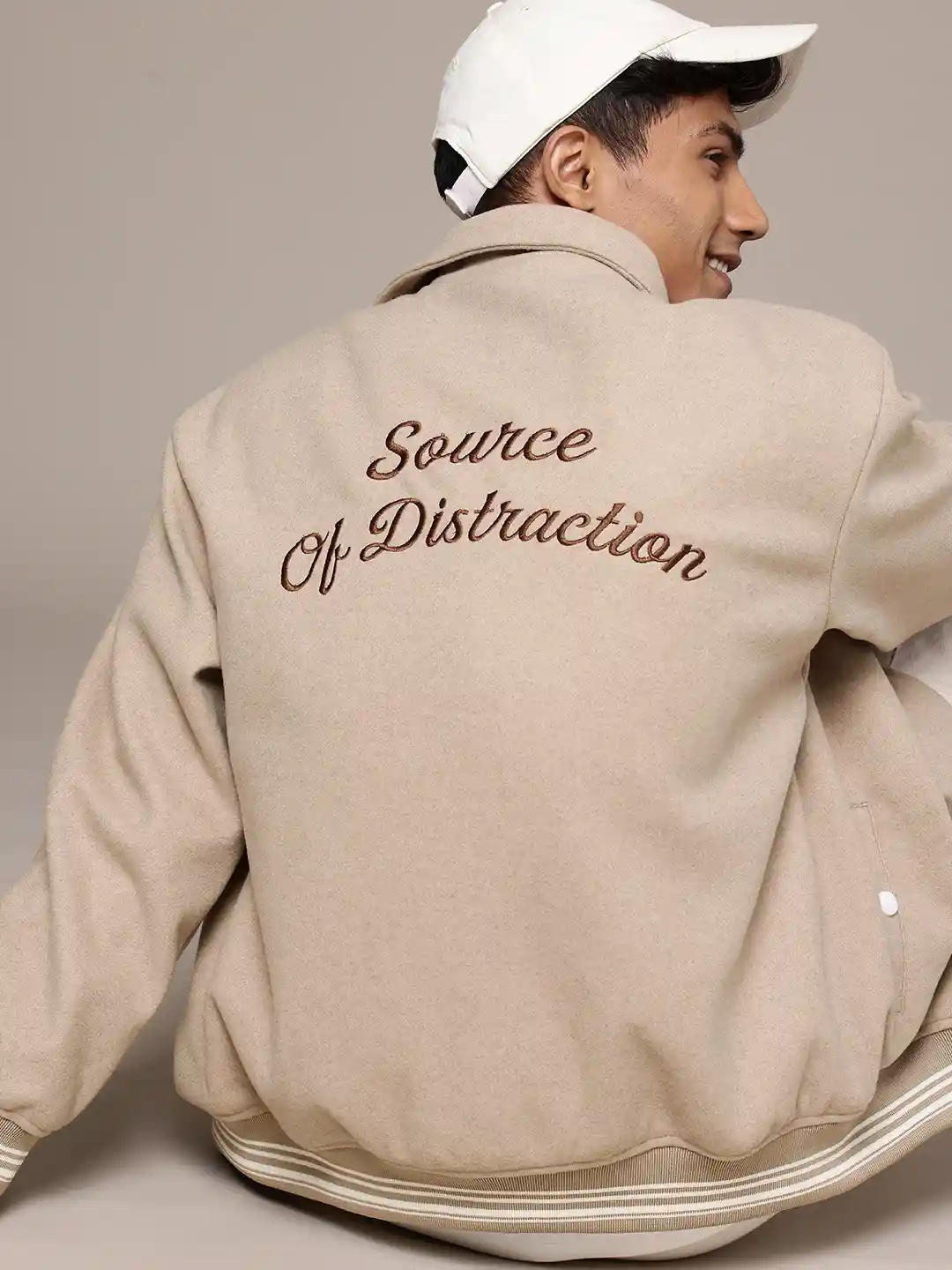 WROGN Typography Embroidered Oversized Bomber Jacket