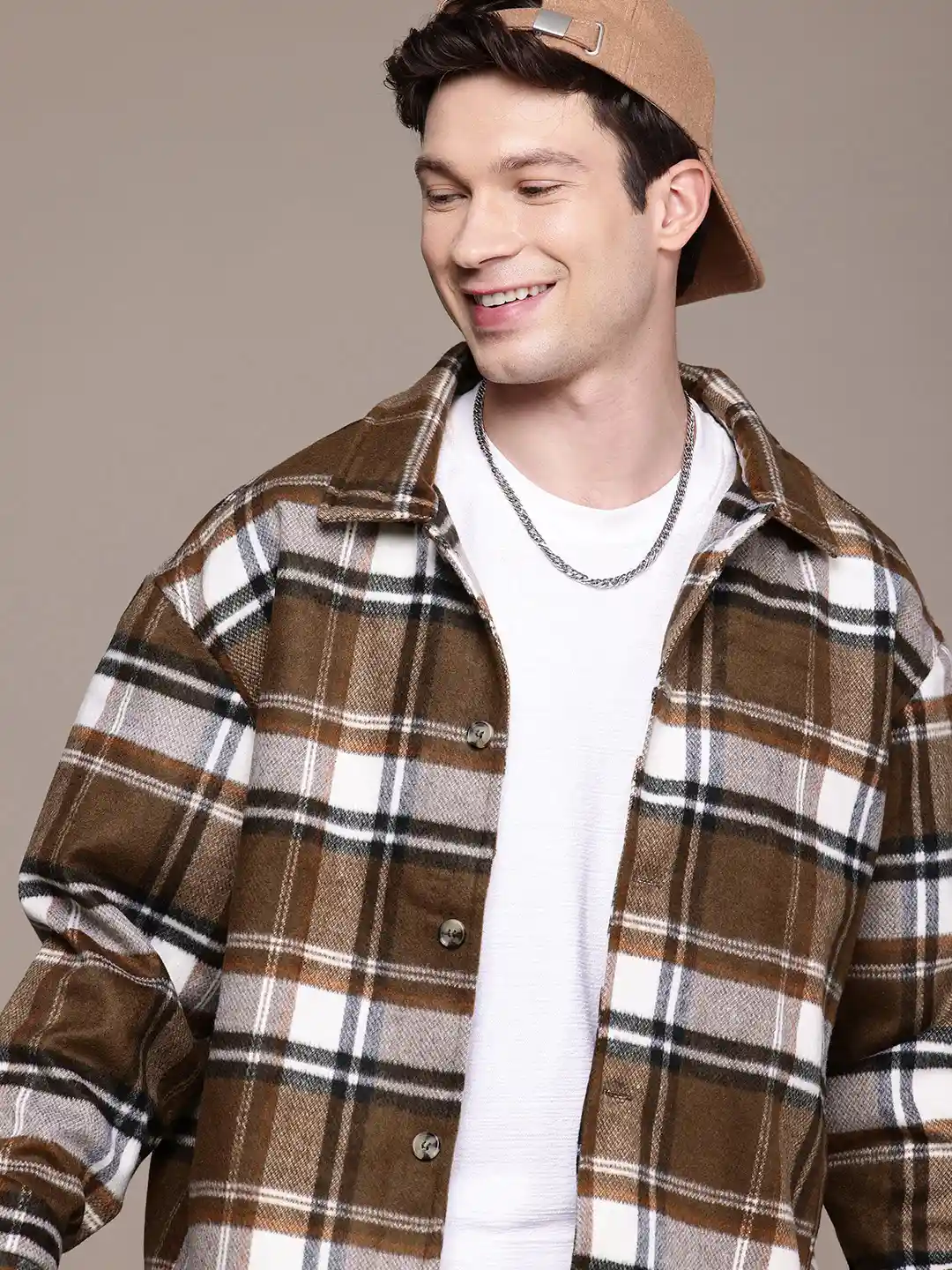 Buy WROGN Checked Flannel Oversized Fit Tailored Jacket Jackets