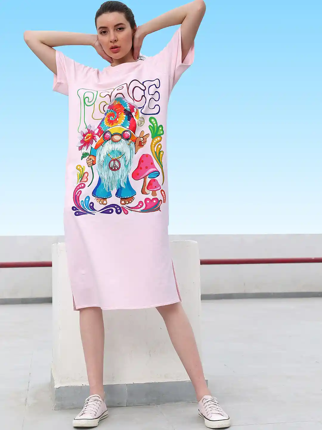 Athena Graphic Printed T-shirt Dress