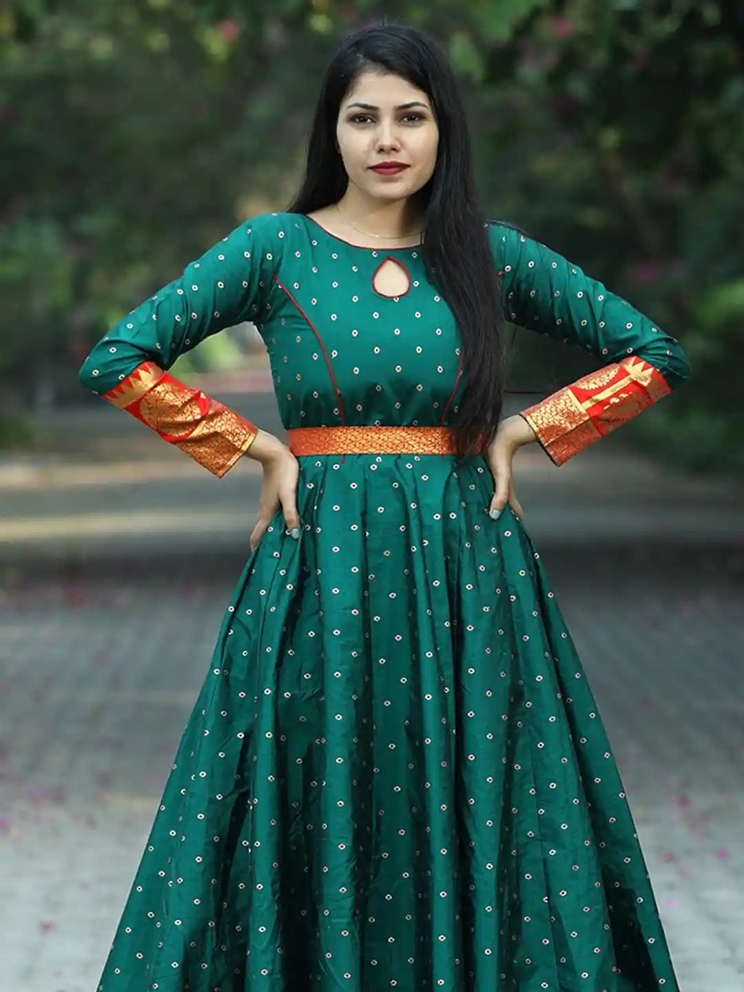 Buy PRANZ CREATION Keyhole Neck Long Sleeves Ethnic Print