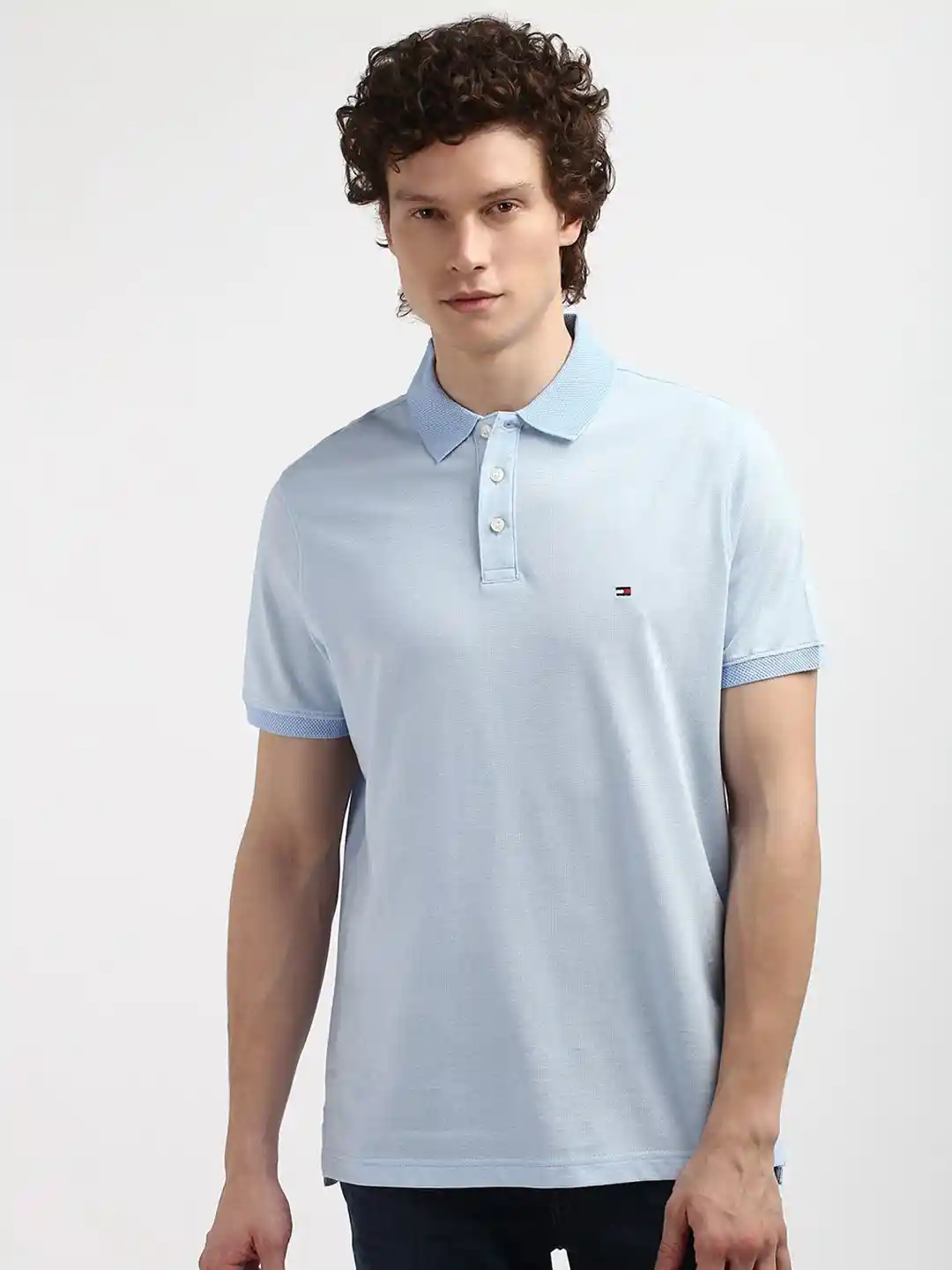 Tommy Hilfiger Polo Collar Short Sleeves Pure Cotton Casual T-shirt