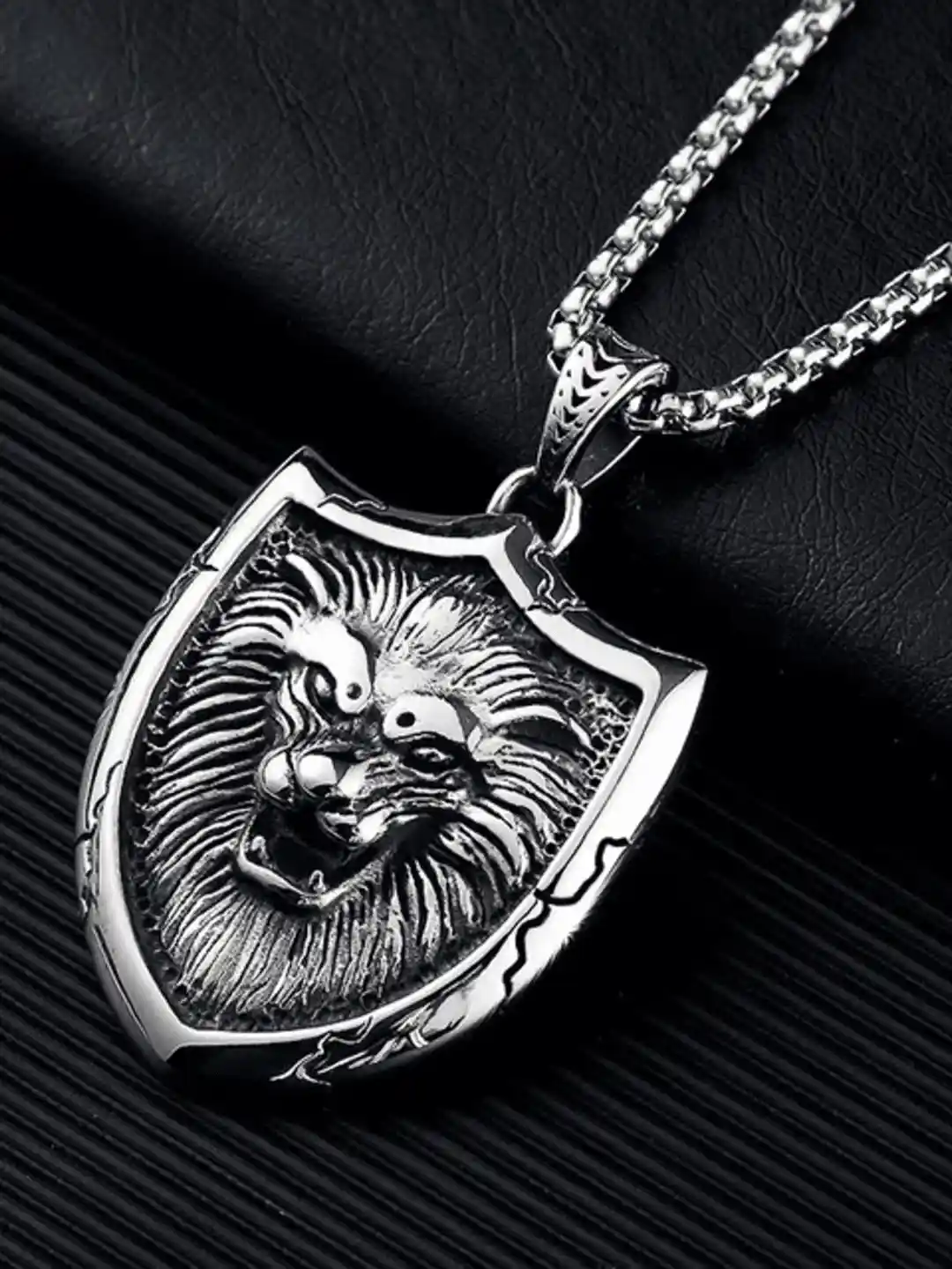 Buy KRYSTALZ Men Sliver-Plated Lion Head Pendant Pendants with