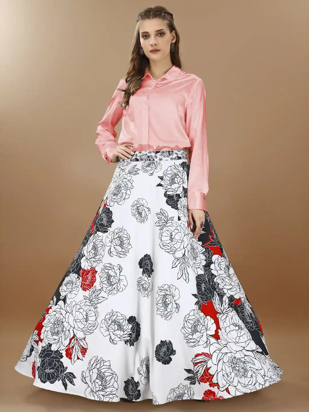 Buy SAPTRANGI Floral Print Maxi Skirts Skirts for Women 29631078