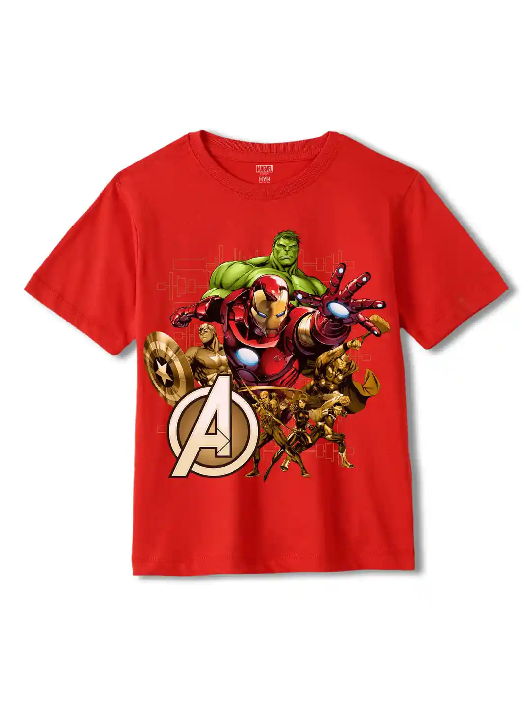 Wear Your Mind Boys Avengers Printed Extended Sleeves Oversized T-shirt