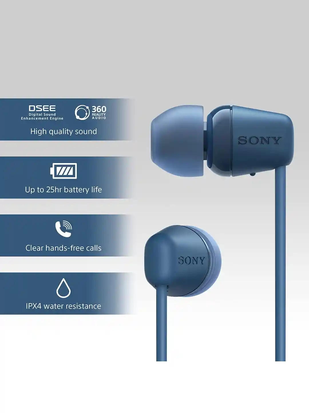 Buy Sony WI-C100 with 25 Hours Battery Life Bluetooth Headphones