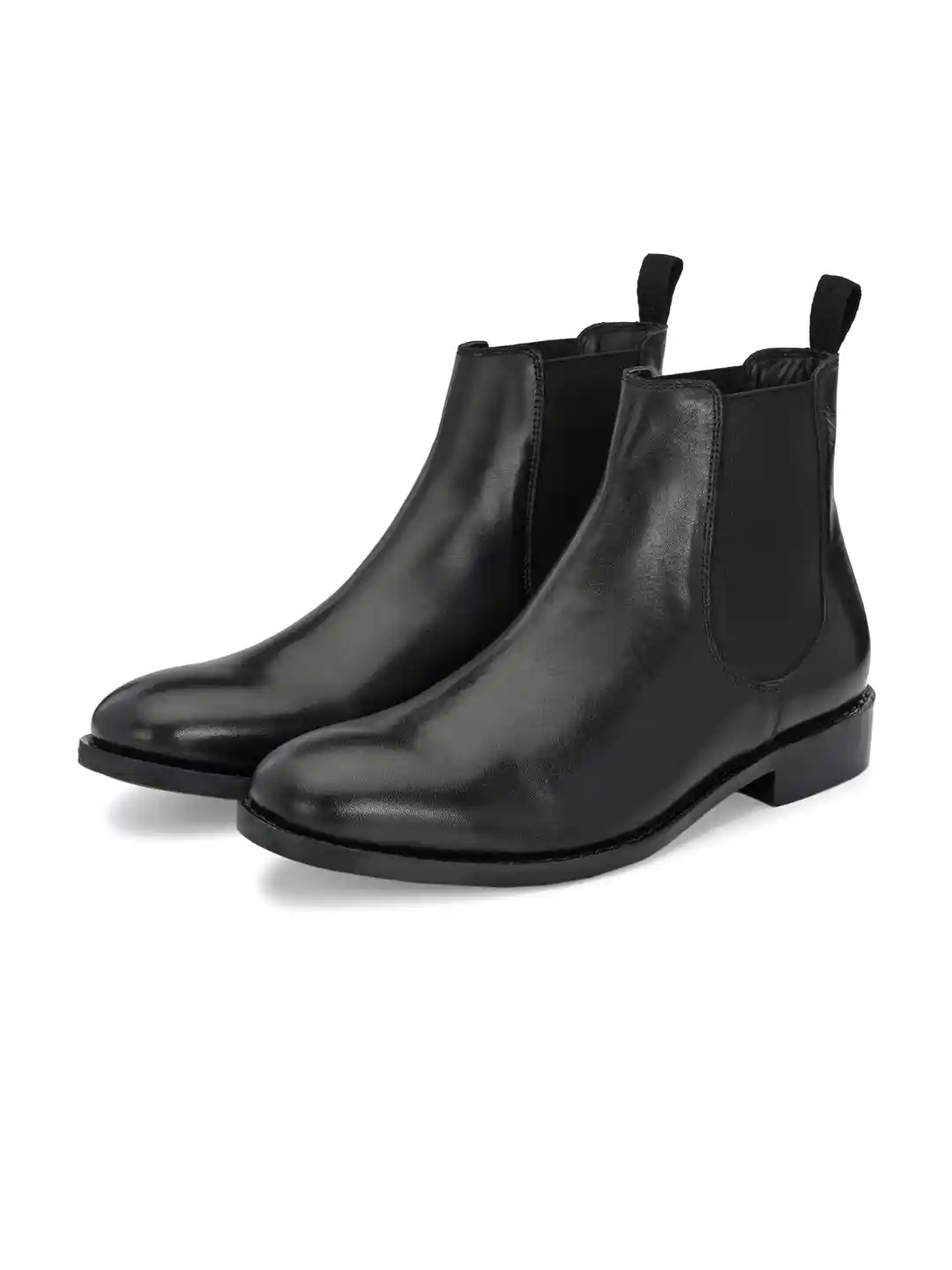 LEGWORK Men Round Toe Leather Chelsea Boots
