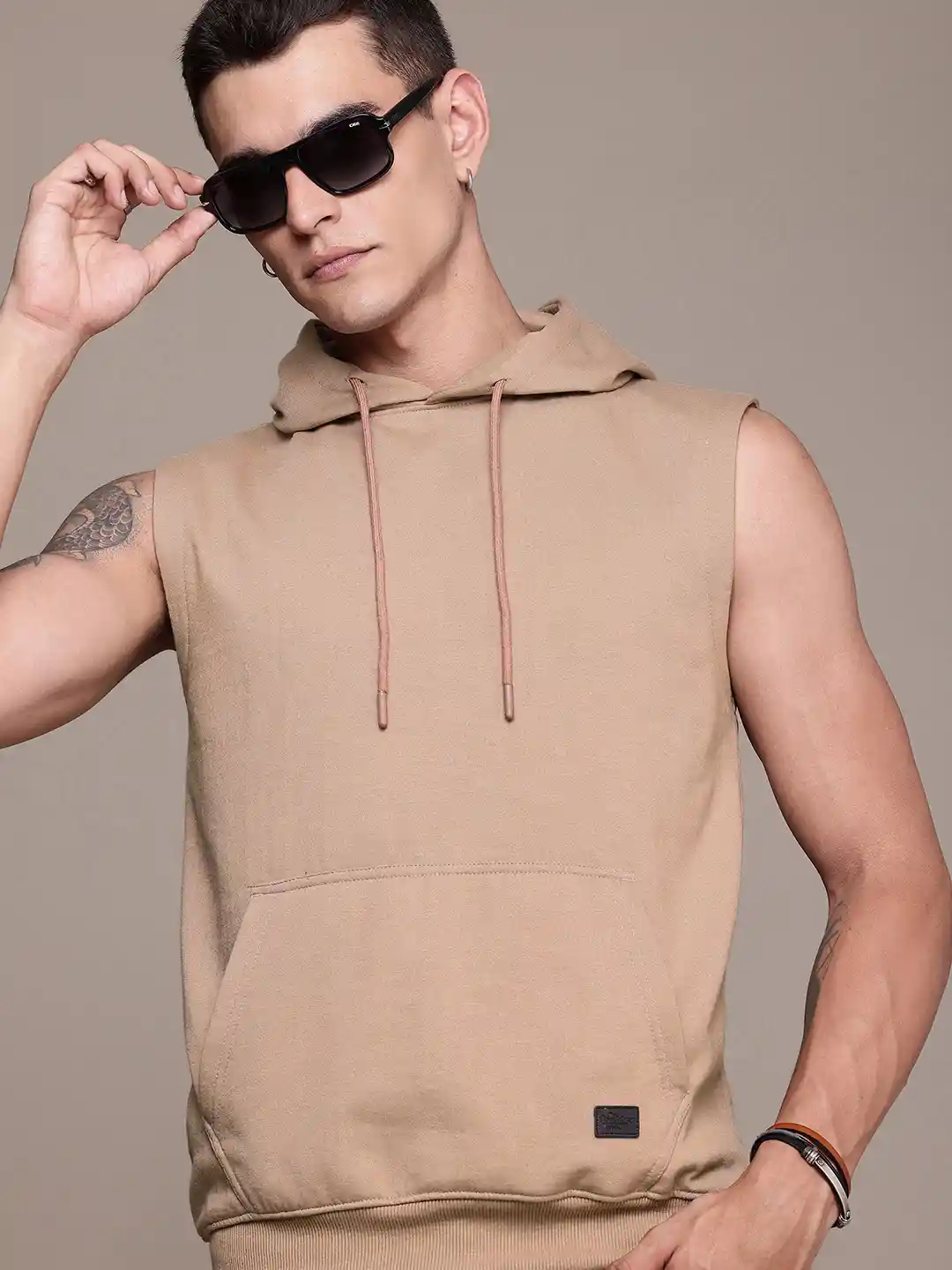 Buy The Roadster Life Sleeveless Hooded Sweatshirt