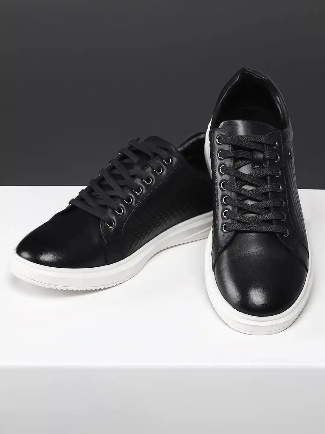 Buy Monte Carlo Men Textured Leather Sneakers Casual Shoes for