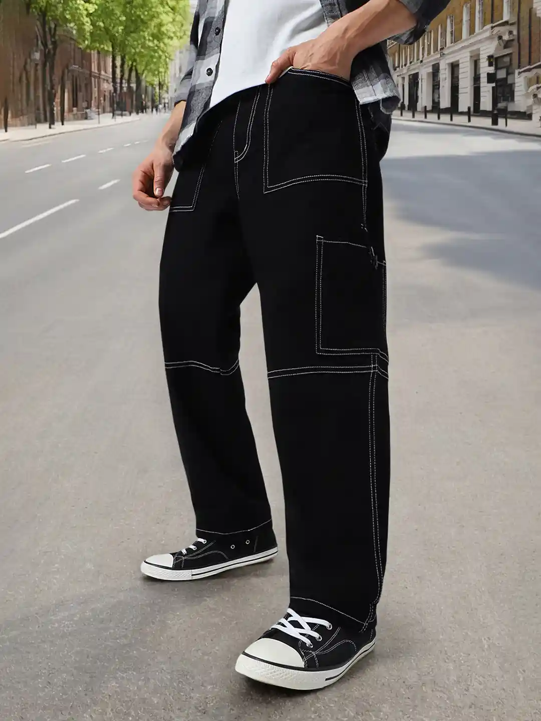 Buy Urbano Fashion Men Loose Baggy Fit Washed Non-Stretchable